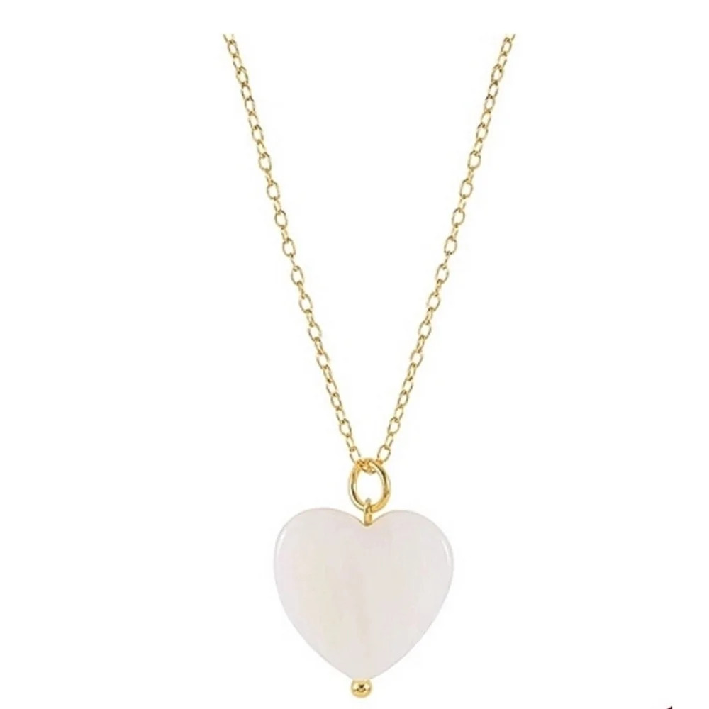 NEW Sparkly Gold Unisex-Women’s Pearl Heart, Yellow Gold Filled Necklace, 16-18”